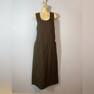 Harve benard sport brown wool jumper sleeveless dress pinafore pockets size 12
